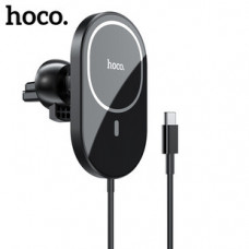 Qara rəngli avtomobil üçün telefon simsiz şarj tutacağı Hoco CA90 MagSafe