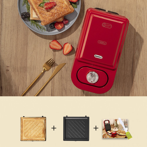 Кухонный бытовой инструмент тостерная электрическая машина красного цвета
