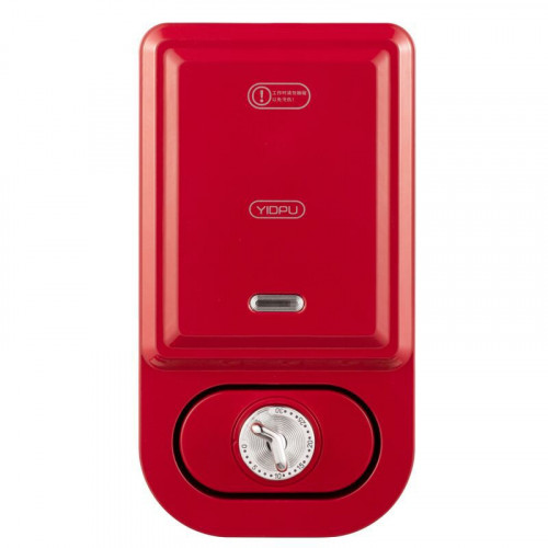 Кухонный бытовой инструмент тостерная и вафельная электрическая машина красного цвета
