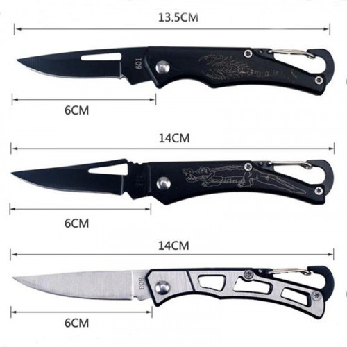 Портативный карманный складной нож для охоты и кемпинга в черном цвете
