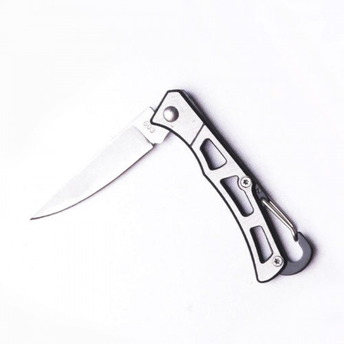 Портативный карманный складной нож для охоты и кемпинга в серебрянном цвете