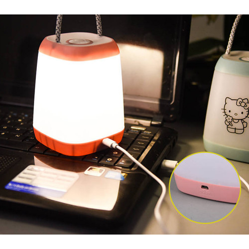 Розовый портативный светильник с встроенным аккумулятором