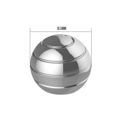Настольный вращающийся серебристый шарик / игрушка - антистресс 55мм