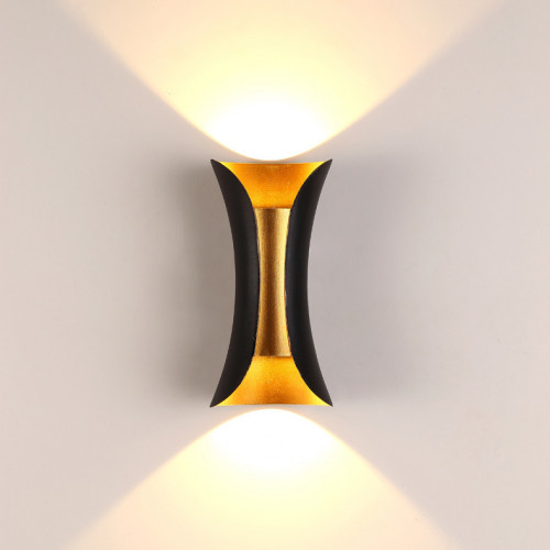 Черно - золотистый настенный светильник с двухсторонним светом