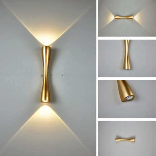 Золотистый настенный светильник с двухсторонним светом на 35 см