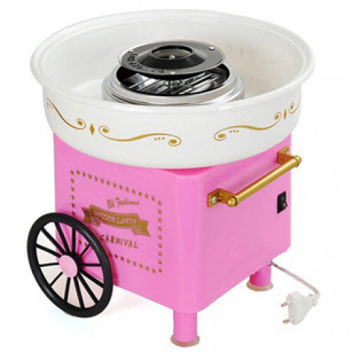 Аппарат для изготовления сладкой ваты дома в форме розовой тележки