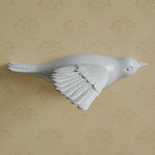 Настенные декор в форме летающей птицы с белым покрытием