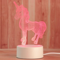 Unicorn formalı masaüstü qırmızı işıqlı akrilli lampa Unicorn formalı masaüstü qırmızı işıqlı akrilli lampa
