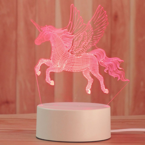 Pegasus şəklində masaüstü qırmızı işıqlı akrilli lampa
