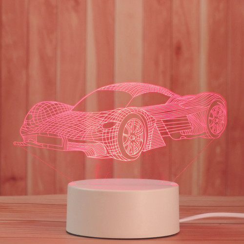 Настольный акриловый светильник с красным светом в форме спортивного автомобиля