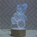 Настольный акриловый светильник с RGB светом в форме медвеженка