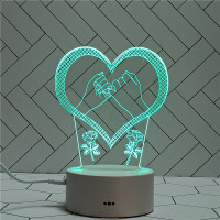 Настольный акриловый светильник с RGB светом в форме сердце Настольный акриловый светильник с RGB светом в форме сердце
