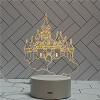 Настольный акриловый светильник с RGB светом в форме замка с облаками