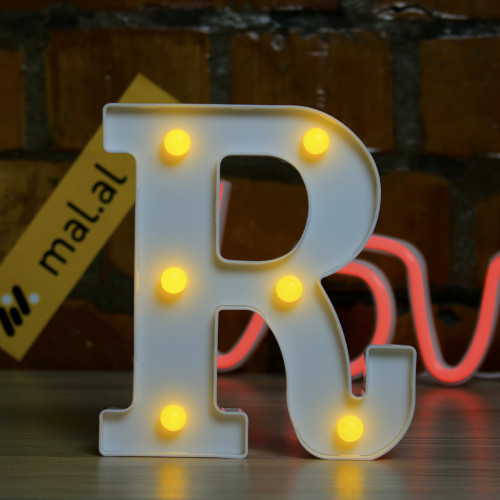 Белая светодиодная буква R