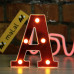 Красная светодиодная буква A