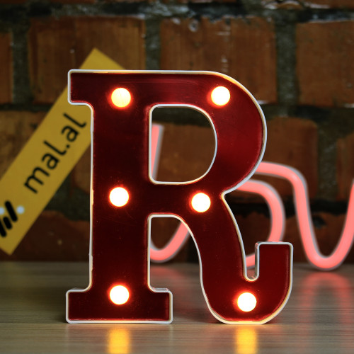Красная светодиодная буква R