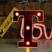 Красная светодиодная буква T