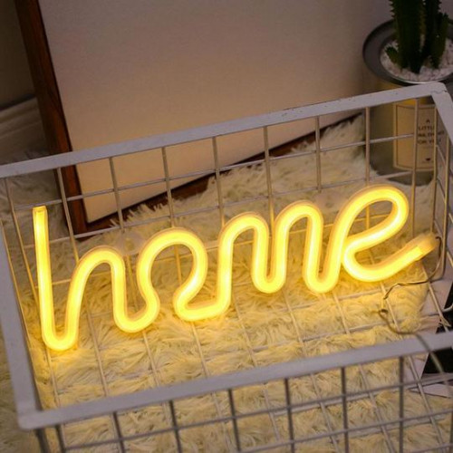 HOME yazılı dekorativ neon işıqlı divar lövhəsi