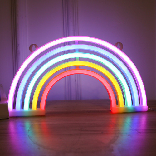 Настенный неоновый светильник в форме радуги в 5-ти цветах