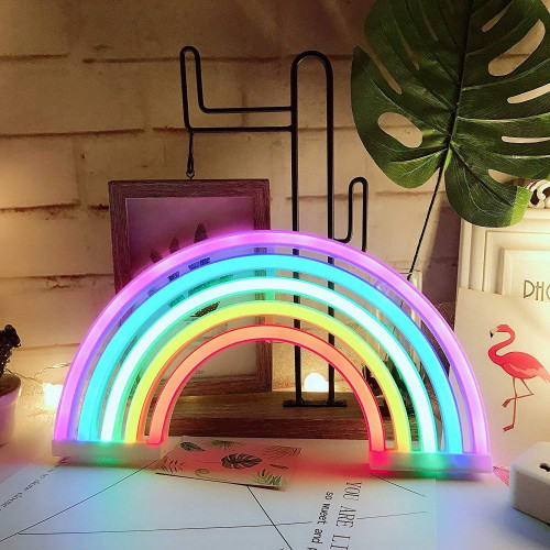 Настенный неоновый светильник в форме радуги в 5-ти цветах