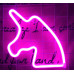 Çəhrayı rəngli unicorn formalı dekorativ neon işıqlı masaüstü ve gecə lampası