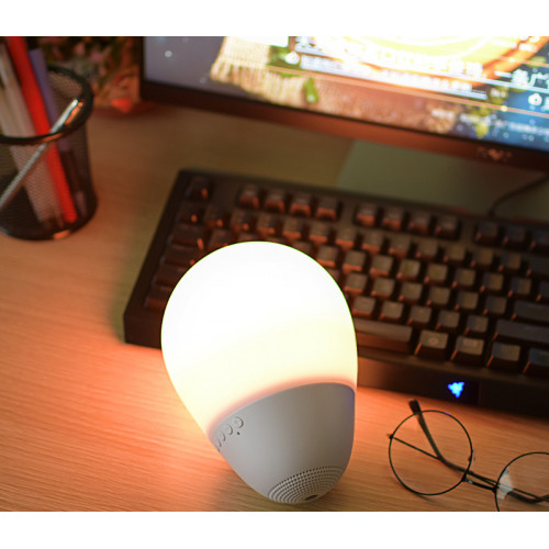 Настольная белая RGB лампа с bluetooth - динамик