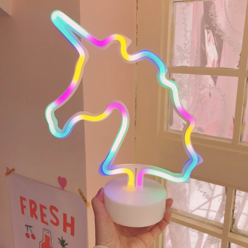 Unicorn formalı masaüstü neon lampa