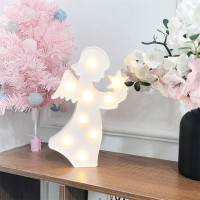 Ağ rəngli mələk şəkilli masaüstü lampa Ağ rəngli mələk şəkilli masaüstü lampa