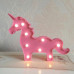 Çəhrayı rəngli unicorn formalı masaüstü lampa