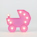 Настольный светильник в форме коляски розового цвета
