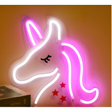 Unicorn formalı dekorativ neon masaüstü ve gecə lampası