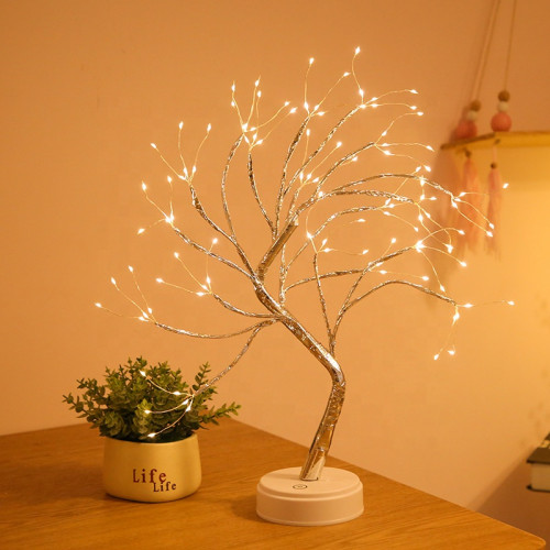 Ağ işıq ilə ağac formalı masaüstü lampa
