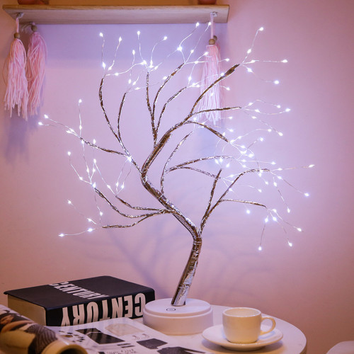 Ağ işıq ilə ağac formalı masaüstü lampa