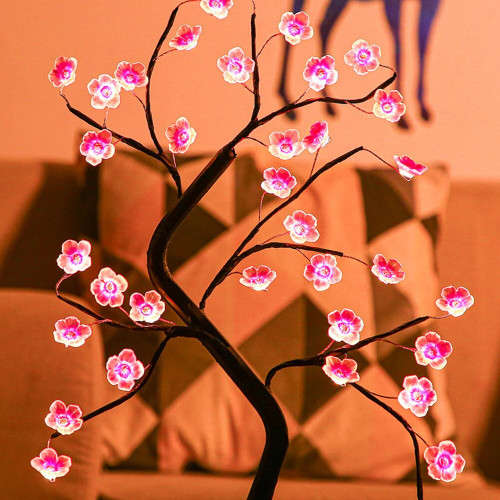 Настольная светодиодная лампа в форме дерева с цветами