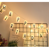 Светодиодная подвесная надпись Happy Birthday Светодиодная подвесная надпись Happy Birthday