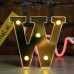 Золотистая зеркальная светодиодная буква W