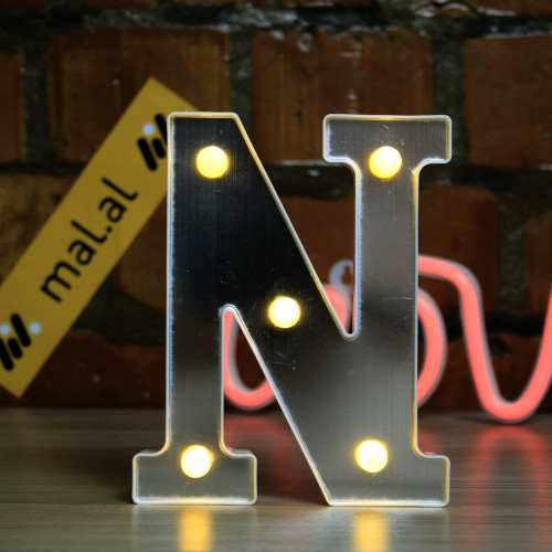 Зеркальная светодиодная буква N