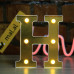 Золотистая зеркальная светодиодная буква H