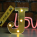 Золотистая зеркальная светодиодная буква J