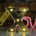 Золотистая зеркальная светодиодная буква X