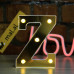 Золотистая зеркальная светодиодная буква Z