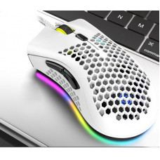 Проводная мышь с RGB подсветкой белого цвета