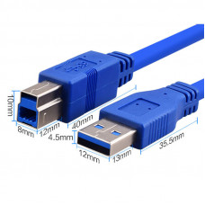 Кабель для принтера SuperSpeed USB 3.0 типа ABM / M Кабель для принтера SuperSpeed USB 3.0 типа ABM / M