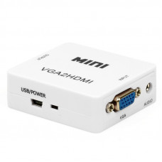 Переходник - конвертер с VGA на HDMI белого цвета Переходник - конвертер с VGA на HDMI белого цвета