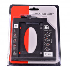 Универсальный SATA Caddy box 12.7 мм для SSD HDD жесткого диска черного цвета
