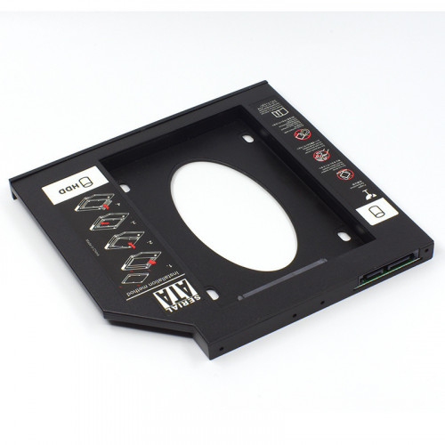 Универсальный SATA Caddy box 12.7 мм для SSD HDD жесткого диска черного цвета