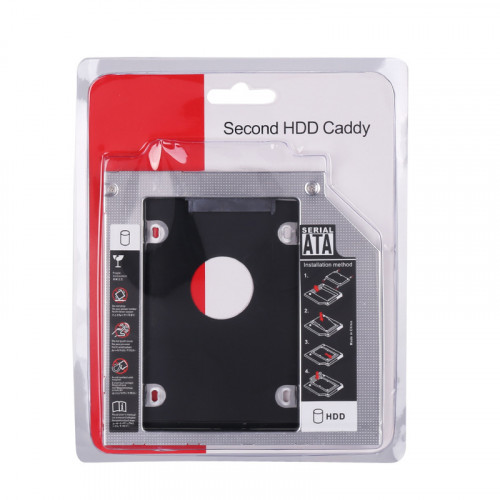 Универсальный SATA Caddy box 9.5 мм для SSD HDD жесткого диска серебристого диска