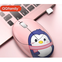 Беспроводная мультяшная мышь QQFamily QM710 ( Розовая ) Беспроводная мультяшная мышь QQFamily QM710 ( Розовая )