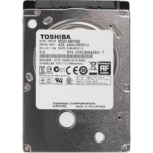 HDD Toplayıcı Toshiba 500 GB 2.5"