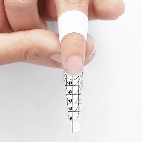 Бумажная форма для наращивания ногтей белого цвета